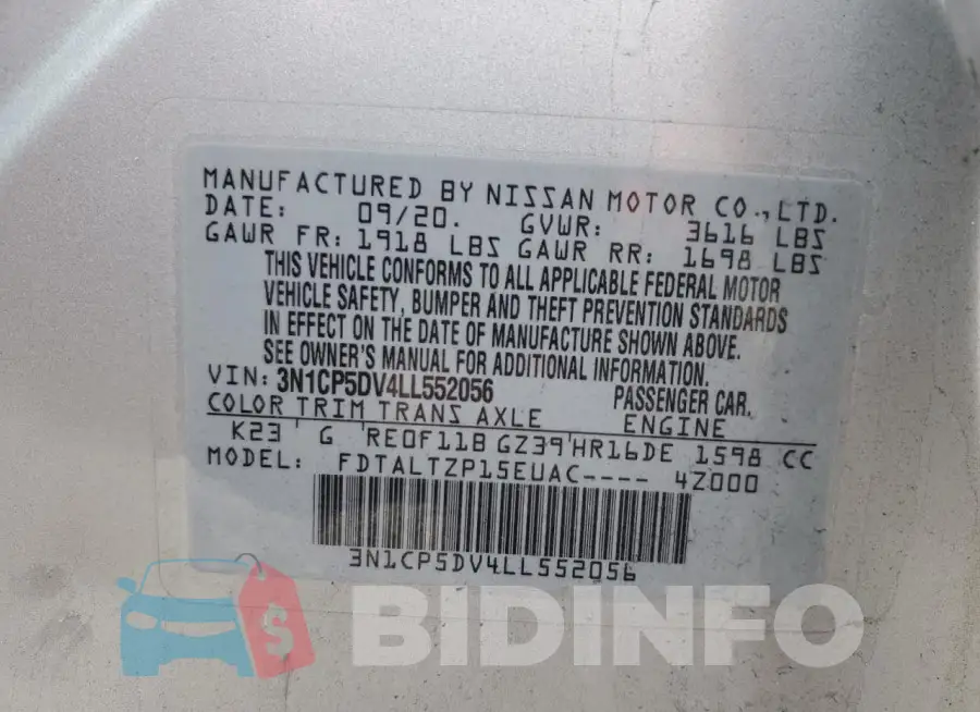 3N1CP5DV4LL552056 Photo# 13