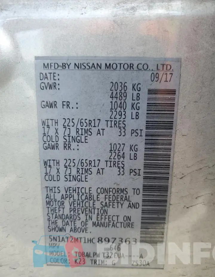 5N1AT2MT1HC897363 Photo# 14