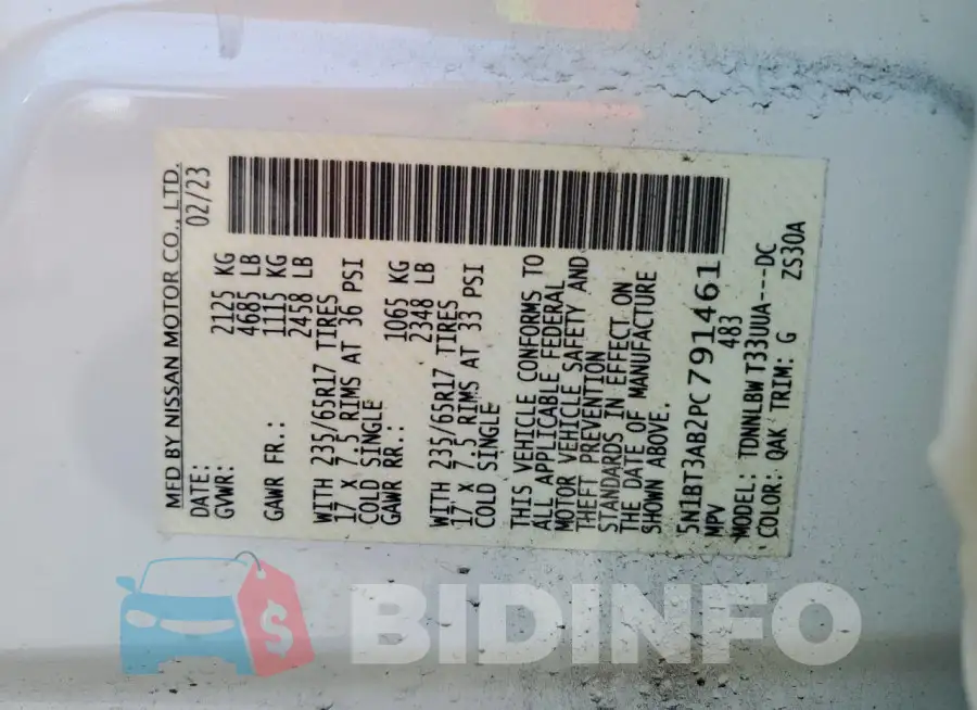 5N1BT3AB2PC791461 Photo# 14