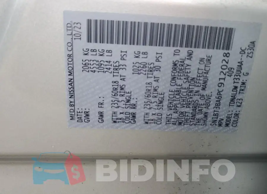 5N1BT3BA6PC912028 Photo# 14