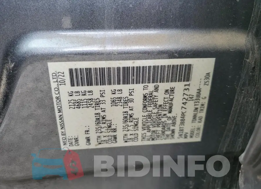 5N1BT3BB4PC742731 Photo# 12