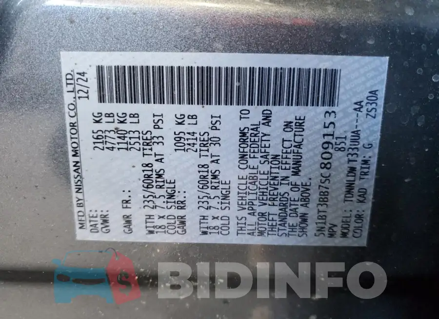 5N1BT3BB7SC809153 Photo# 14