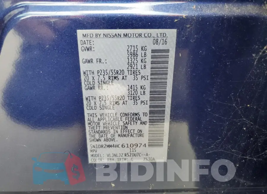 5N1DR2MM4HC610974 Photo# 12
