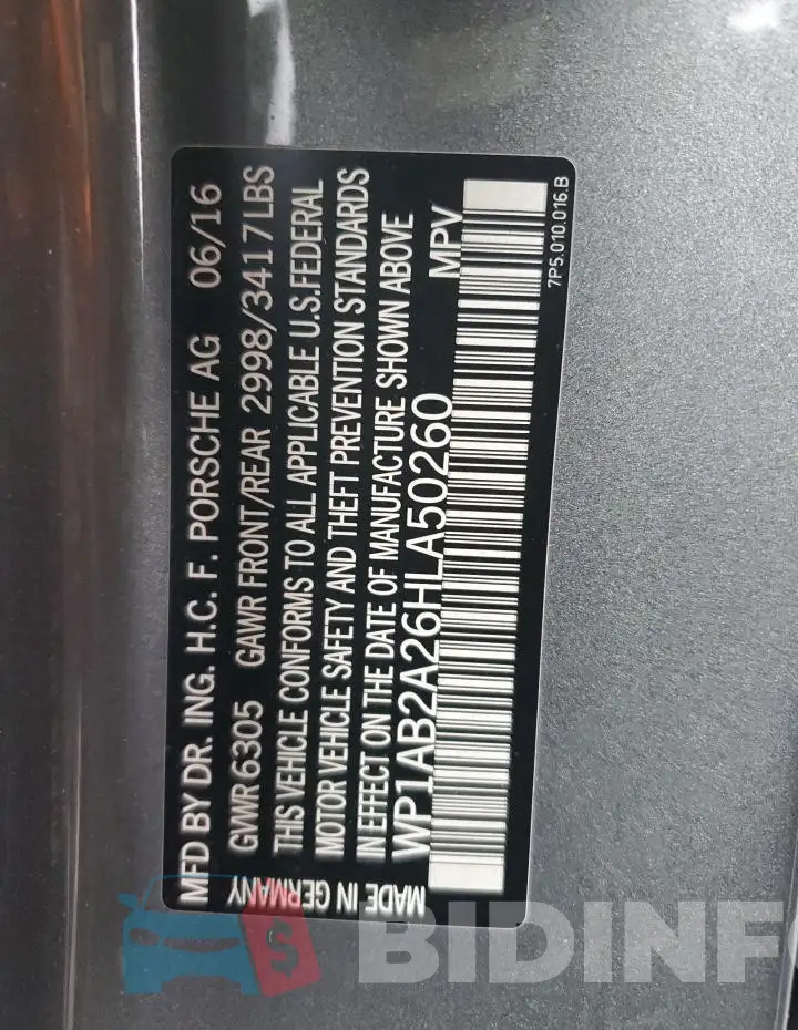 WP1AB2A26HLA50260 Photo# 13