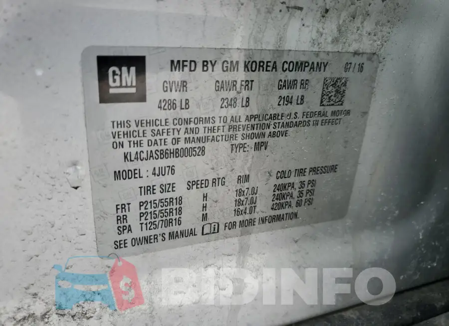 KL4CJASB6HB000528 Photo# 14