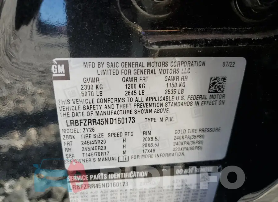 LRBFZRR45ND160173 Photo# 13