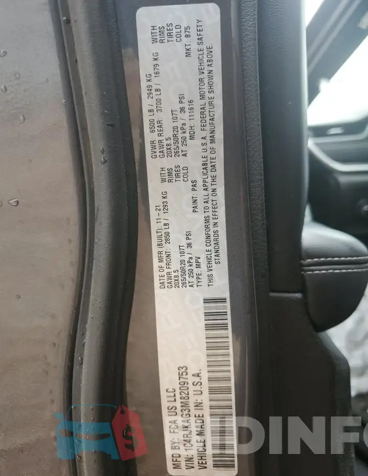 1C4RJKAG3M8209753 Photo# 13