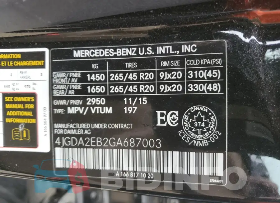 4JGDA2EB2GA687003 Photo# 14