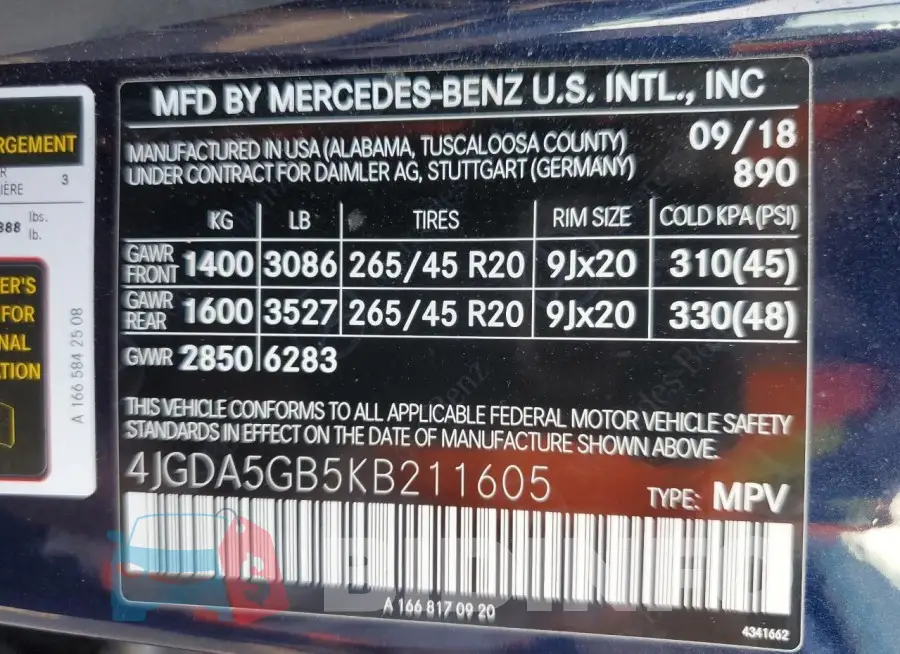 4JGDA5GB5KB211605 Photo# 13
