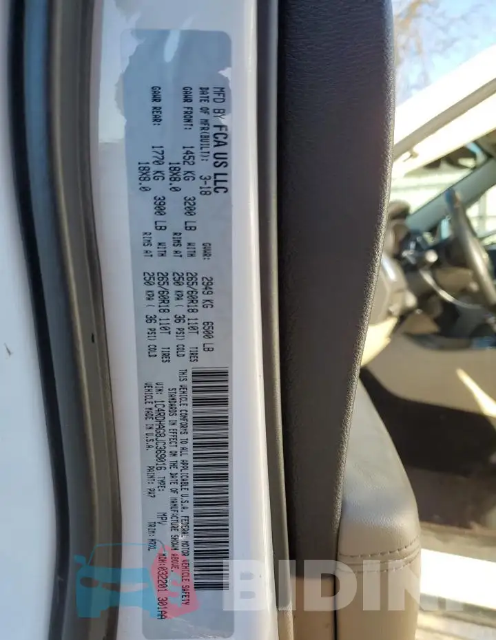 1C4RDHAG8JC369016 Photo# 13