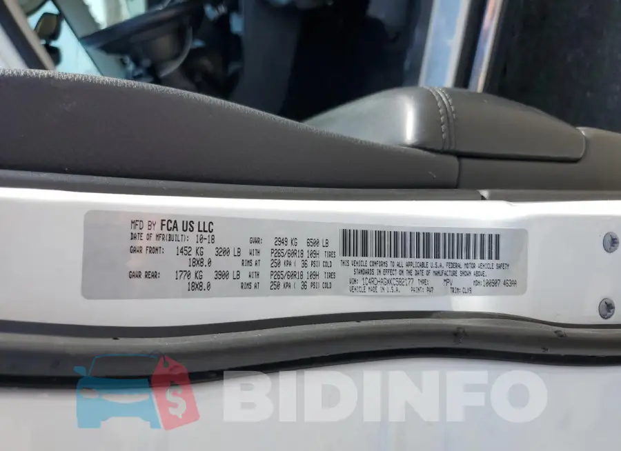 1C4RDHAGXKC582177 Photo# 13