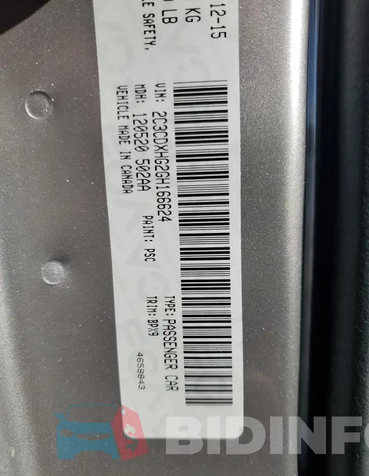 2C3CDXHG2GH166624 Photo# 12