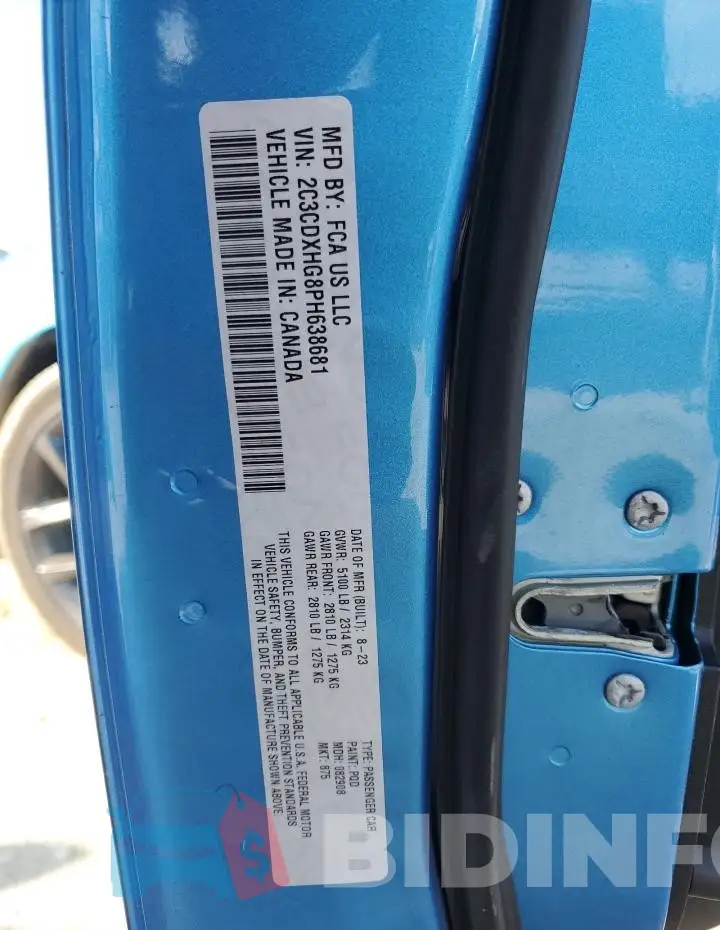 2C3CDXHG8PH638681 Photo# 13