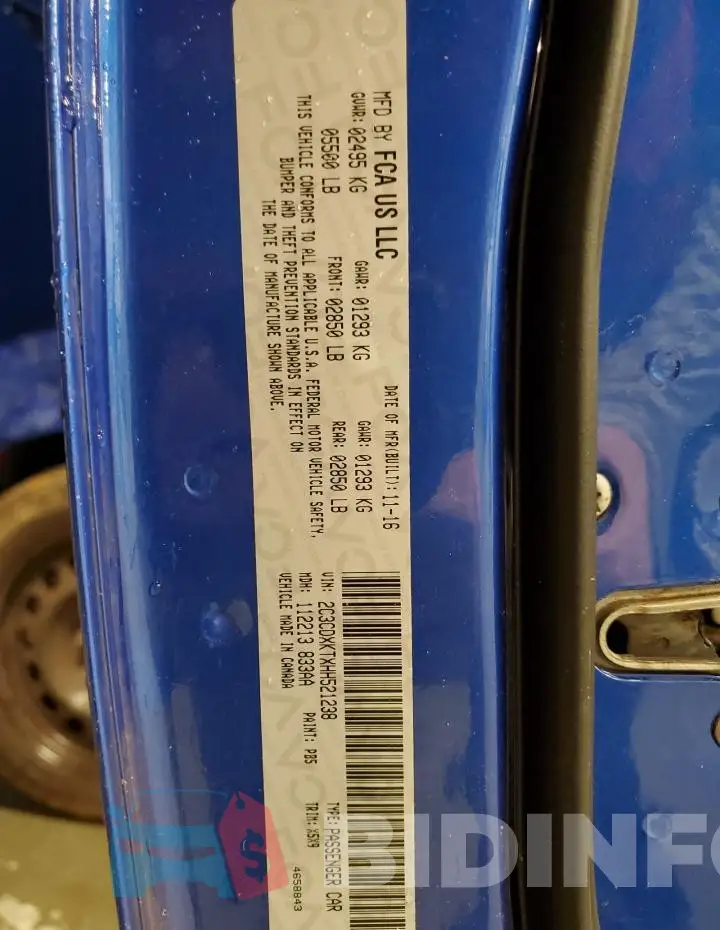 2C3CDXKTXHH521238 Photo# 13
