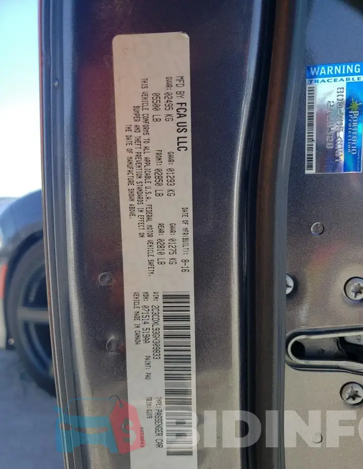 2C3CDXL93GH309833 Photo# 12