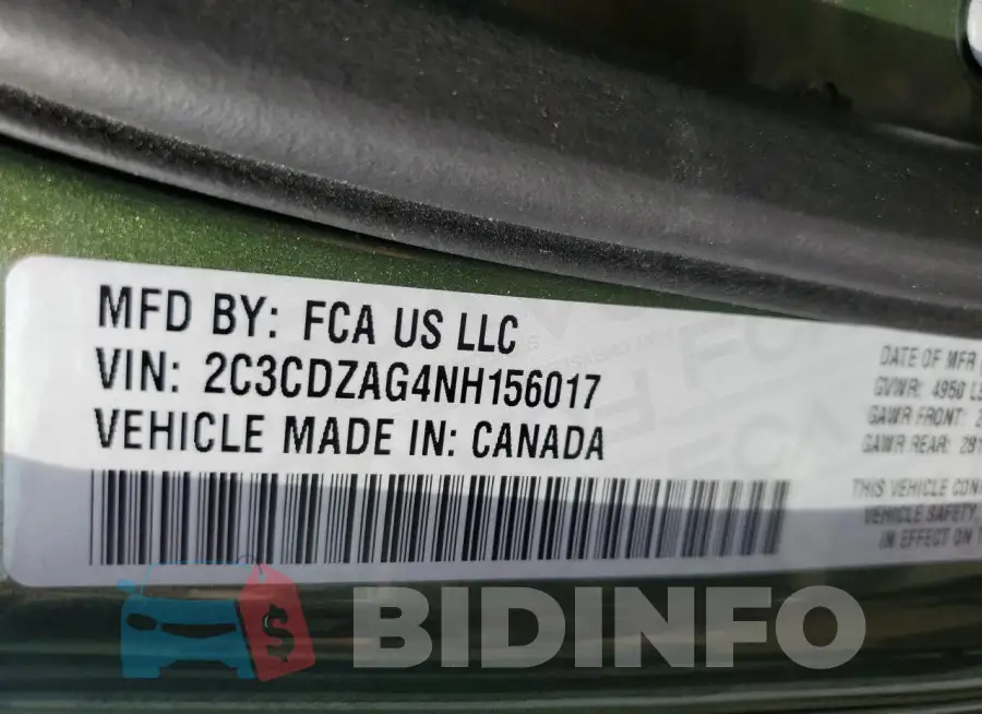 2C3CDZAG4NH156017 Photo# 12