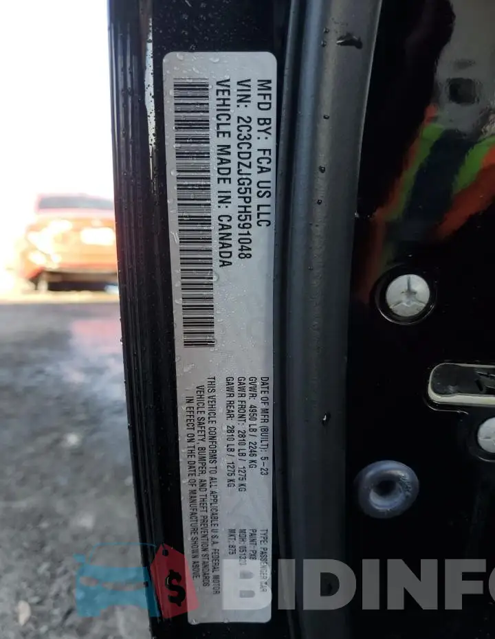 2C3CDZJG5PH591048 Photo# 13