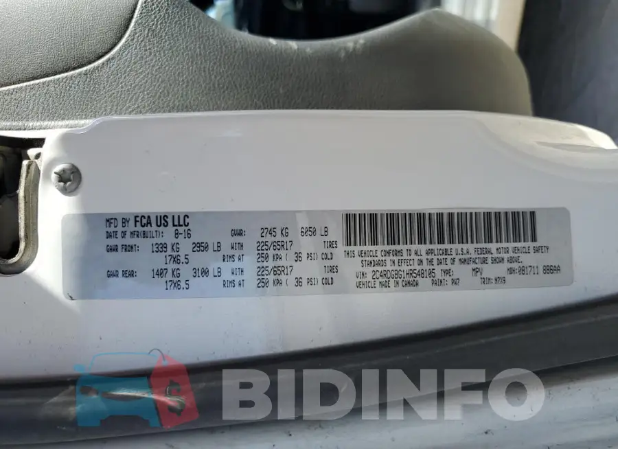 2C4RDGBG1HR548105 Photo# 14