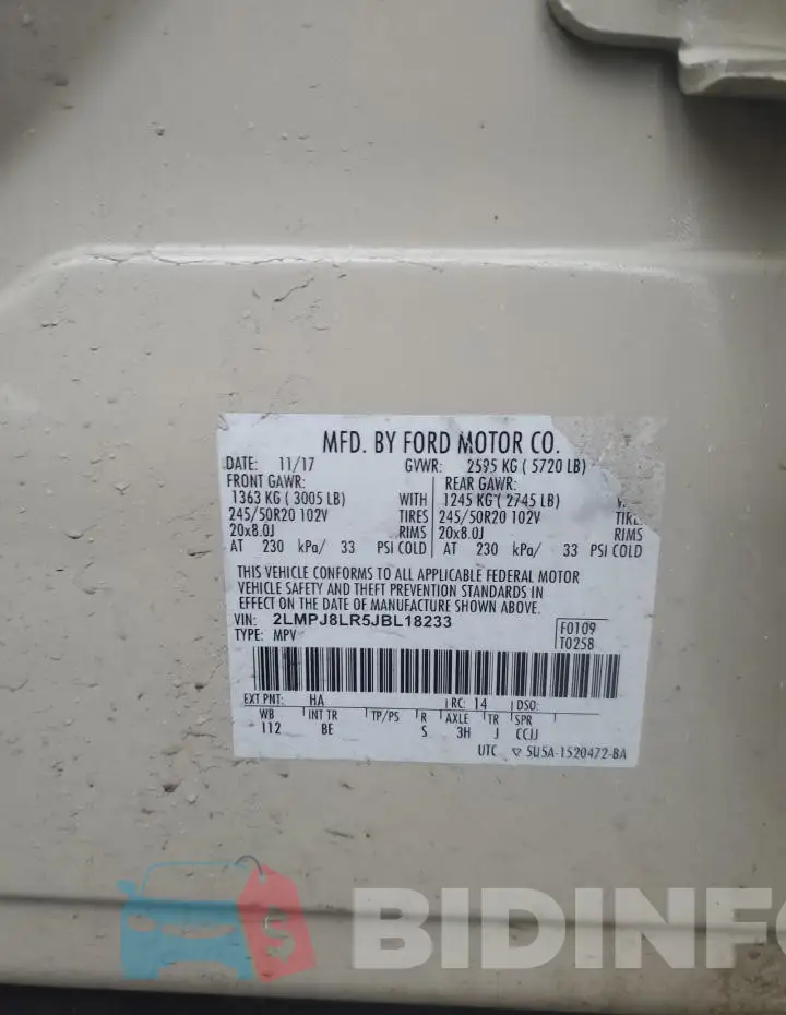 2LMPJ8LR5JBL18233 Photo# 14