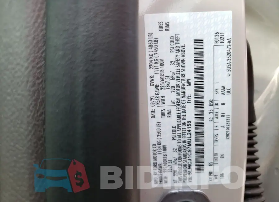 5LMCJ1C97MUL24158 Photo# 13