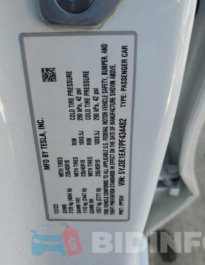 5YJ3E1EA7PF434482 Photo# 13