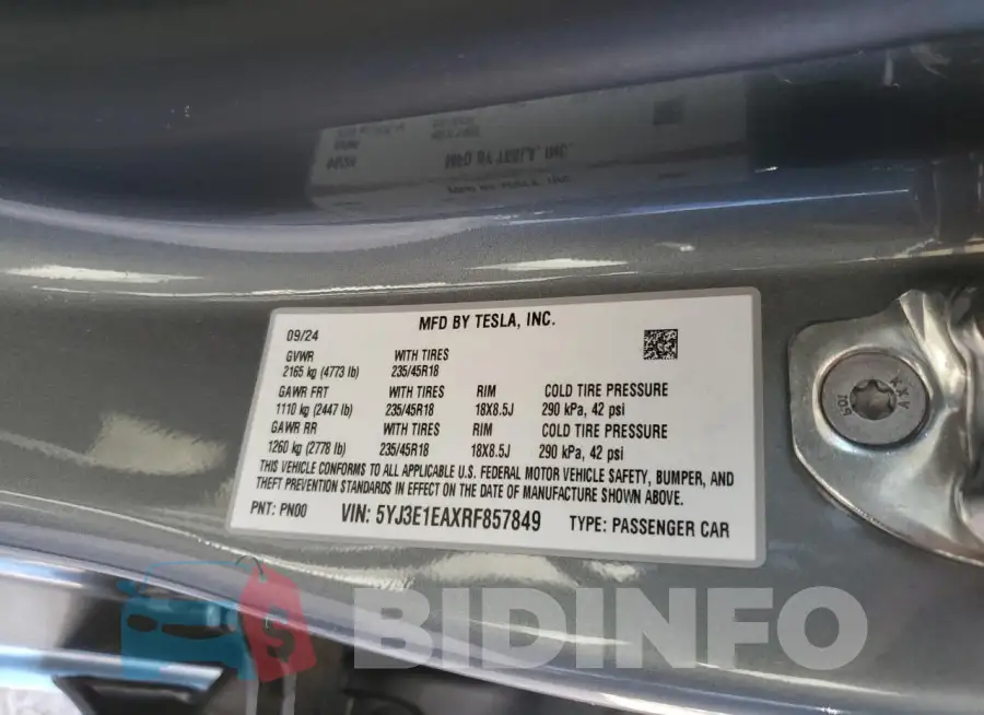 5YJ3E1EAXRF857849 Photo# 12