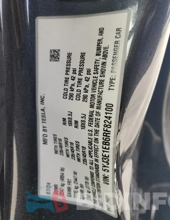 5YJ3E1EB6RF824100 Photo# 13