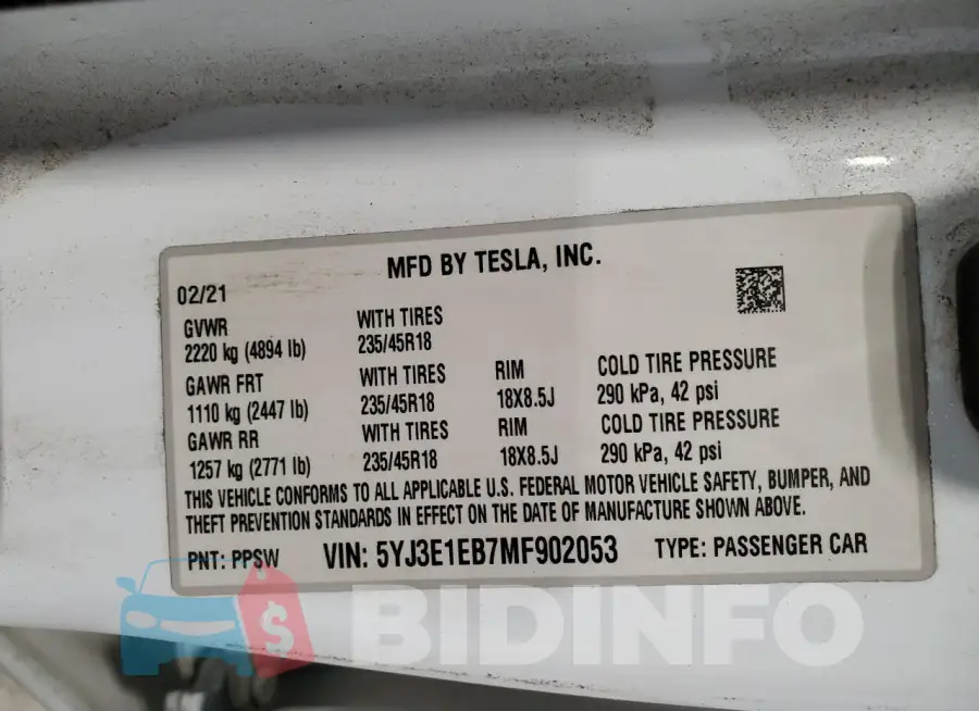 5YJ3E1EB7MF902053 Photo# 12