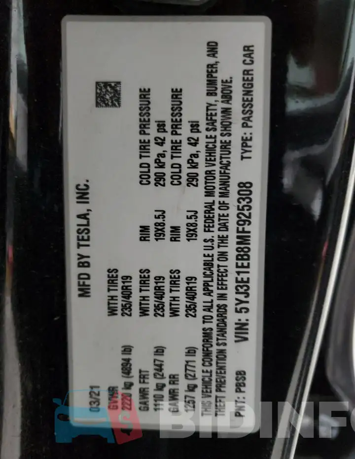 5YJ3E1EB8MF925308 Photo# 12