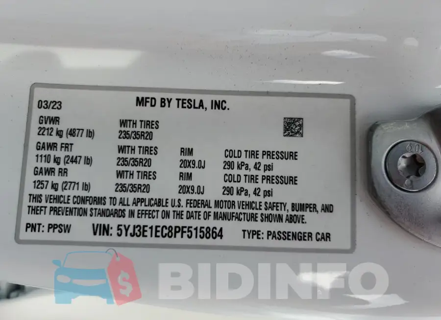 5YJ3E1EC8PF515864 Photo# 12