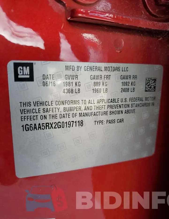 1G6AA5RX2G0197118 Photo# 12