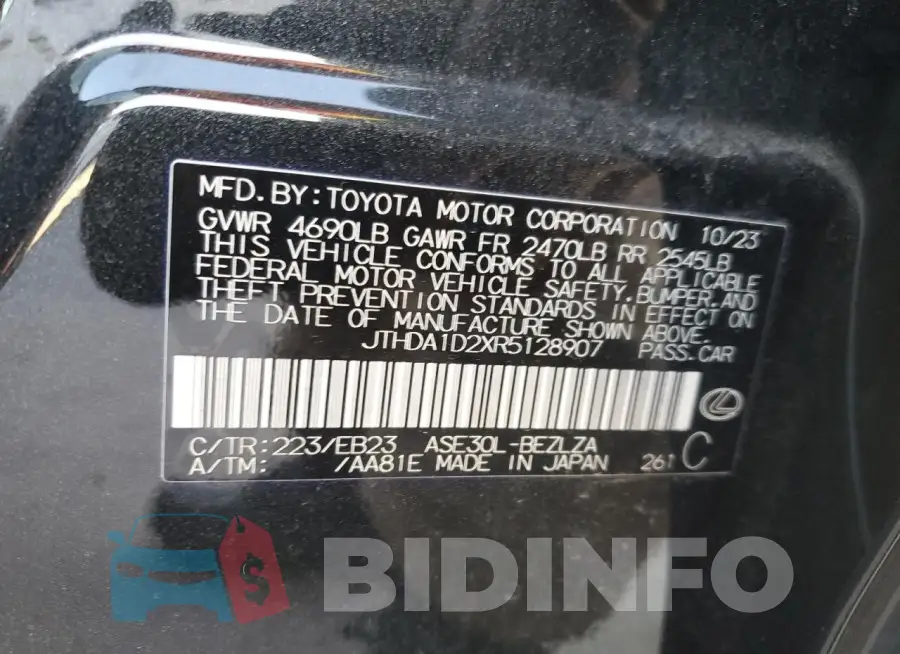 JTHDA1D2XR5128907 Photo# 12