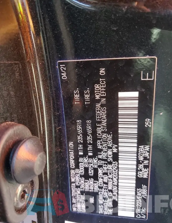 JTJHZKFA6M2032933 Photo# 13