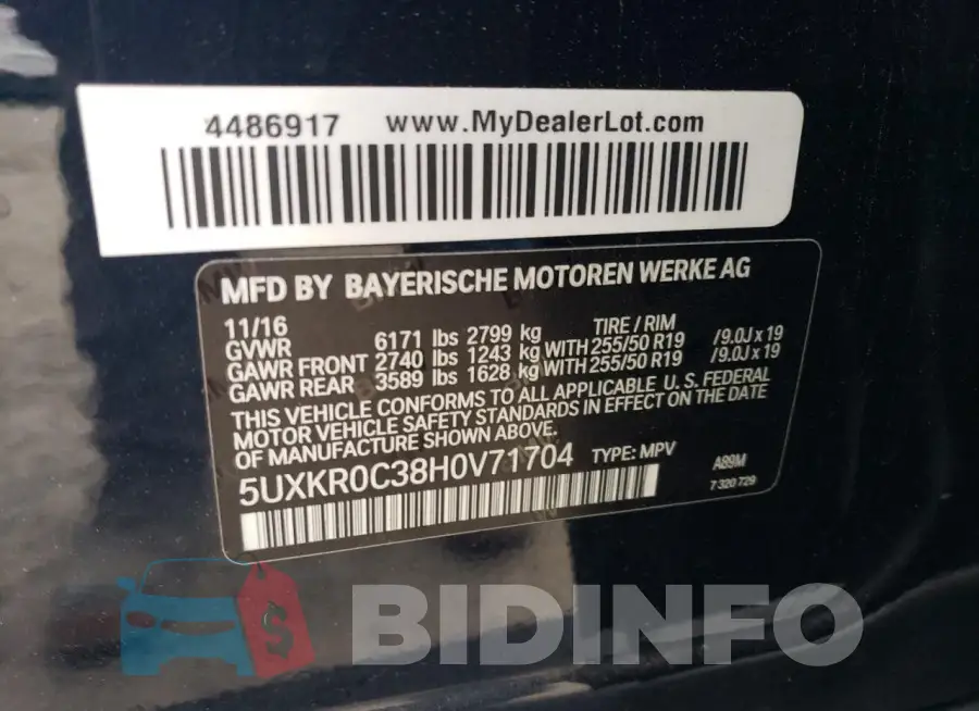 5UXKR0C38H0V71704 Photo# 13