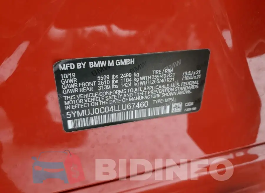 5YMUJ0C04LLU67460 Photo# 13