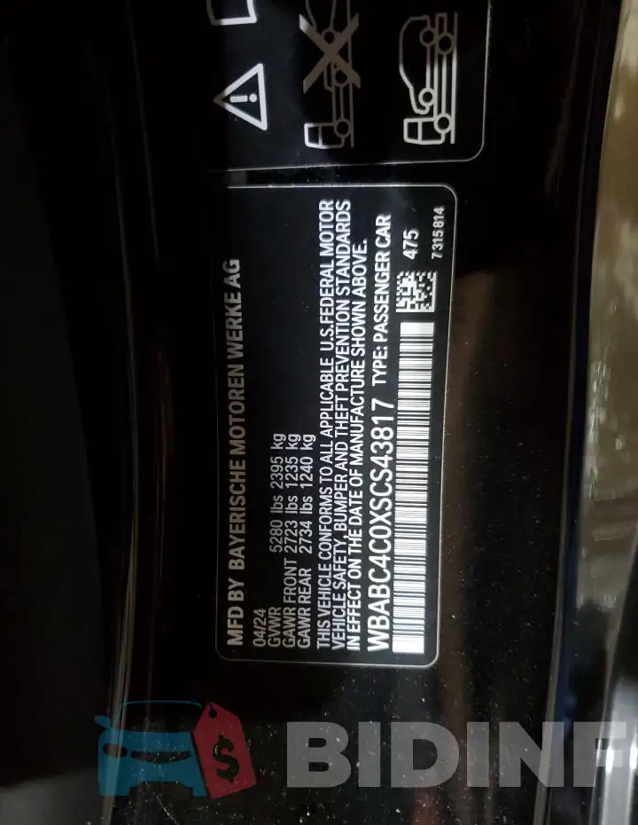 WBABC4C0XSCS43817 Photo# 12