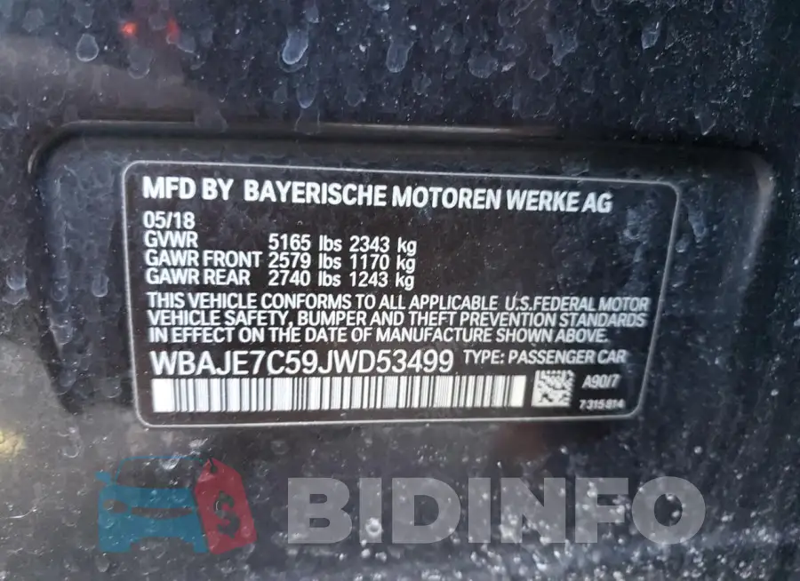 WBAJE7C59JWD53499 Photo# 12