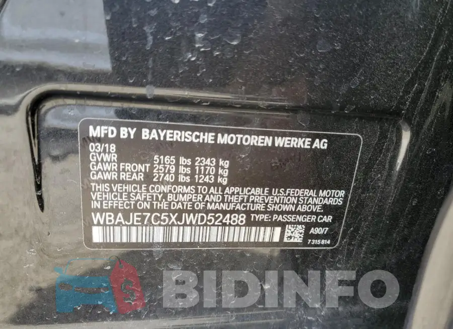 WBAJE7C5XJWD52488 Photo# 12