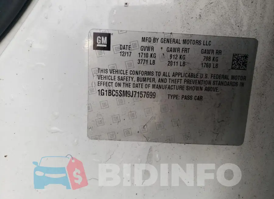 1G1BC5SM9J7157699 Photo# 12