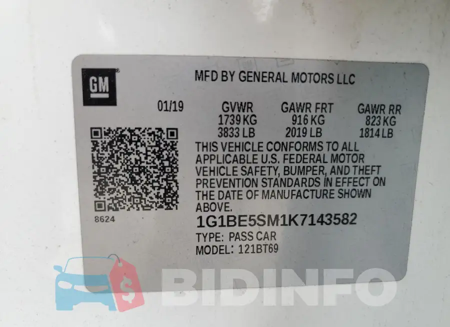 1G1BE5SM1K7143582 Photo# 12