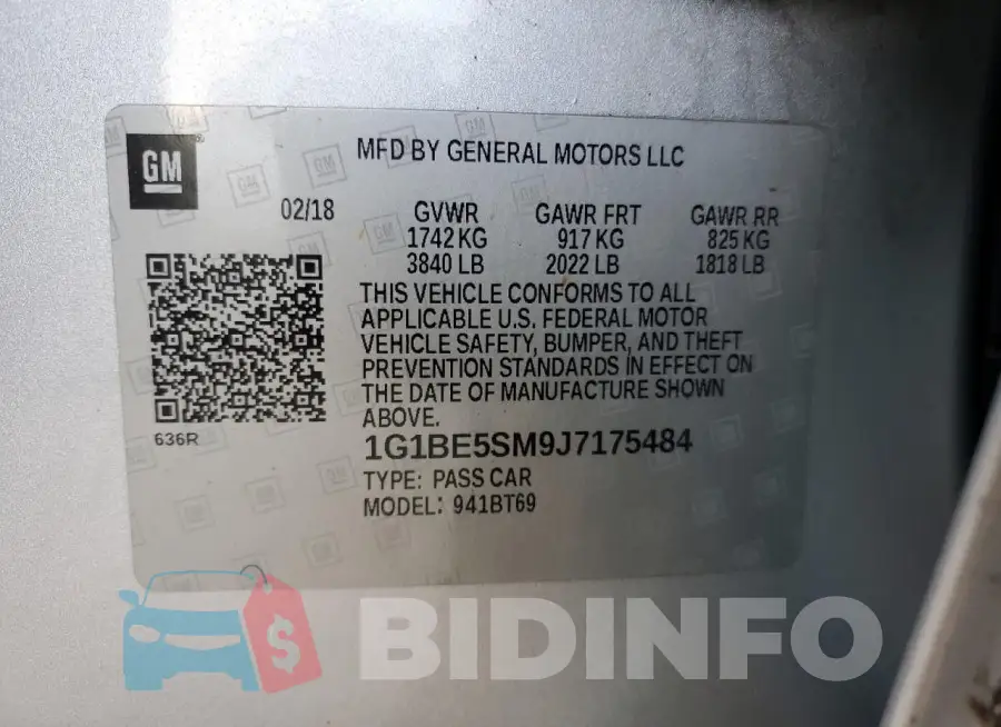 1G1BE5SM9J7175484 Photo# 12