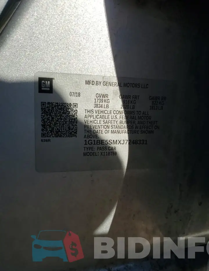 1G1BE5SMXJ7248331 Photo# 12