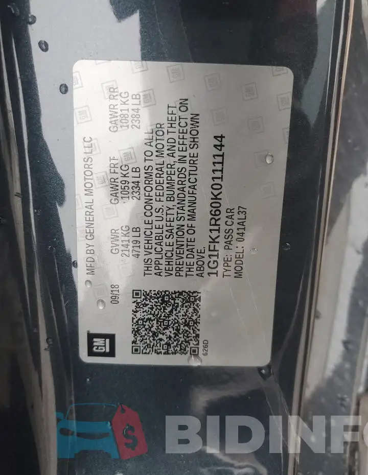 1G1FK1R60K0111144 Photo# 12