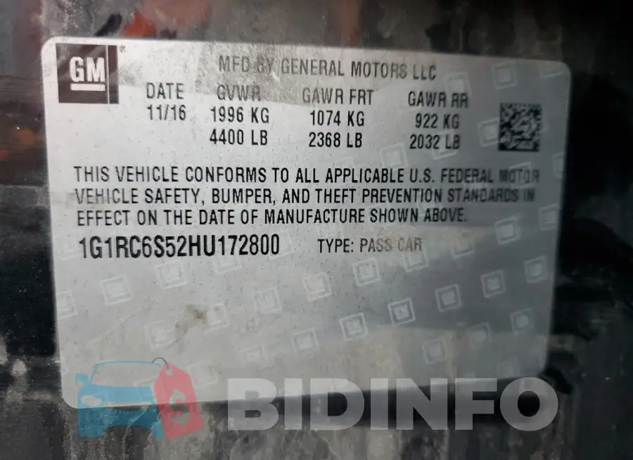 1G1RC6S52HU172800 Photo# 12