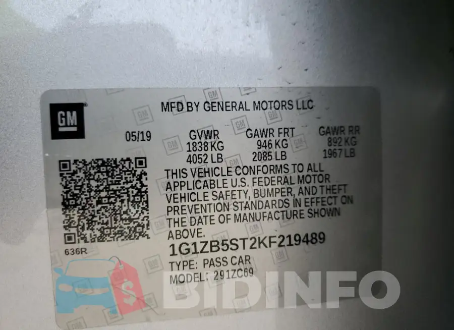 1G1ZB5ST2KF219489 Photo# 13