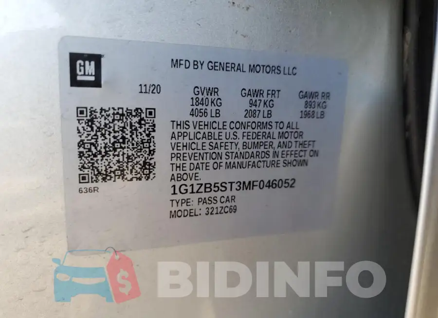 1G1ZB5ST3MF046052 Photo# 13