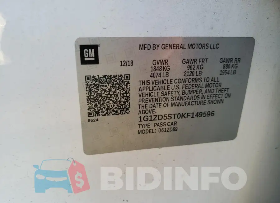 1G1ZD5ST0KF149596 Photo# 12