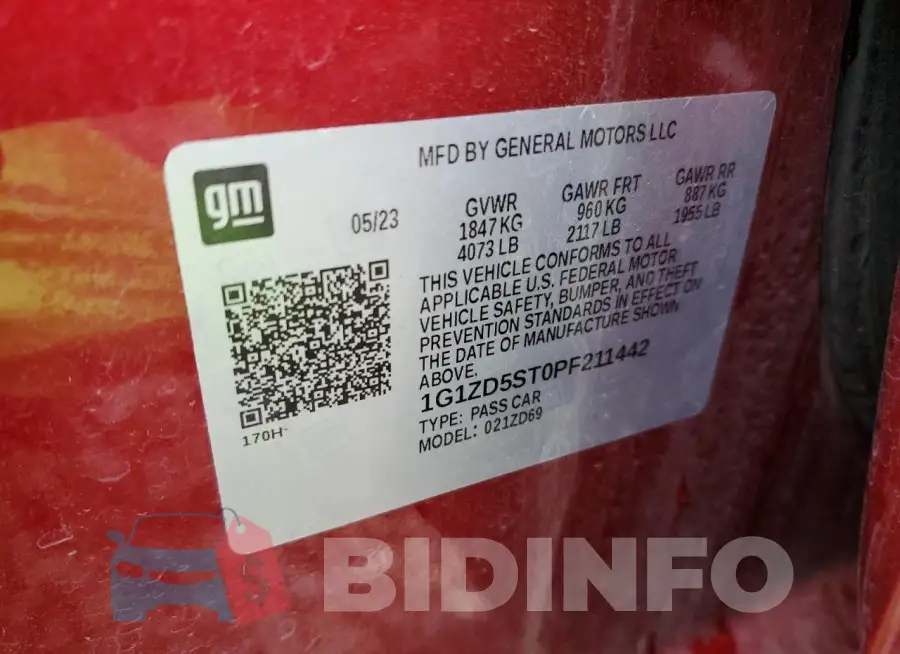 1G1ZD5ST0PF211442 Photo# 12