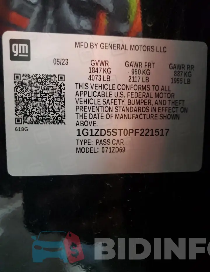1G1ZD5ST0PF221517 Photo# 13