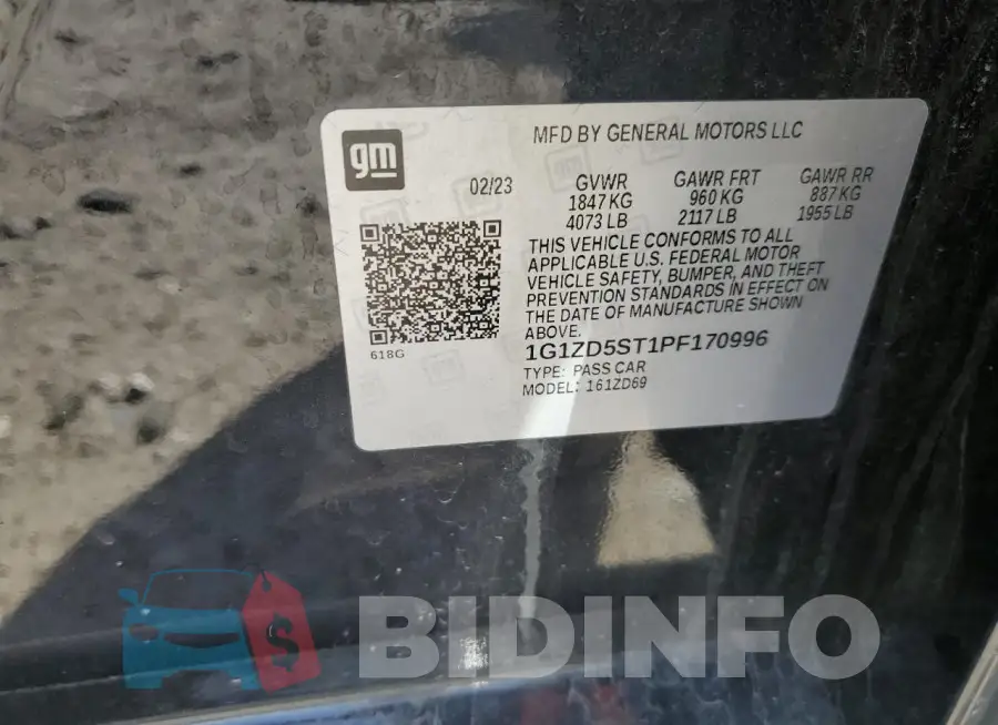 1G1ZD5ST1PF170996 Photo# 13